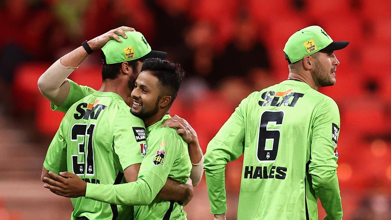 Tanveer Sangha of the Thunder celebrates with his teammates. Photo by Cameron Spencer/Getty Images.