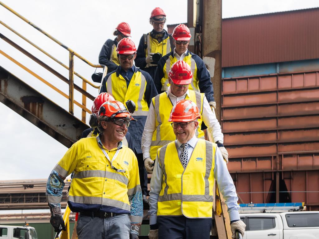 Prime Minister, Anthony Albanese was in Wollongong on the weekend and toured the BlueScope Steelworks at Port Kembla. Picture: PMO via NewsWire