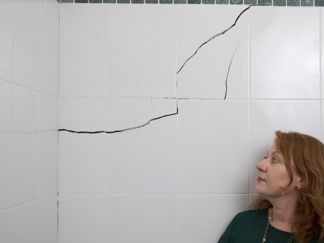 Stephanie Dennett is one homeowner to come forward showing cracks in her house which she says were caused by WestConnex tunnelling. Picture: AAP Image/Quentin Jones)