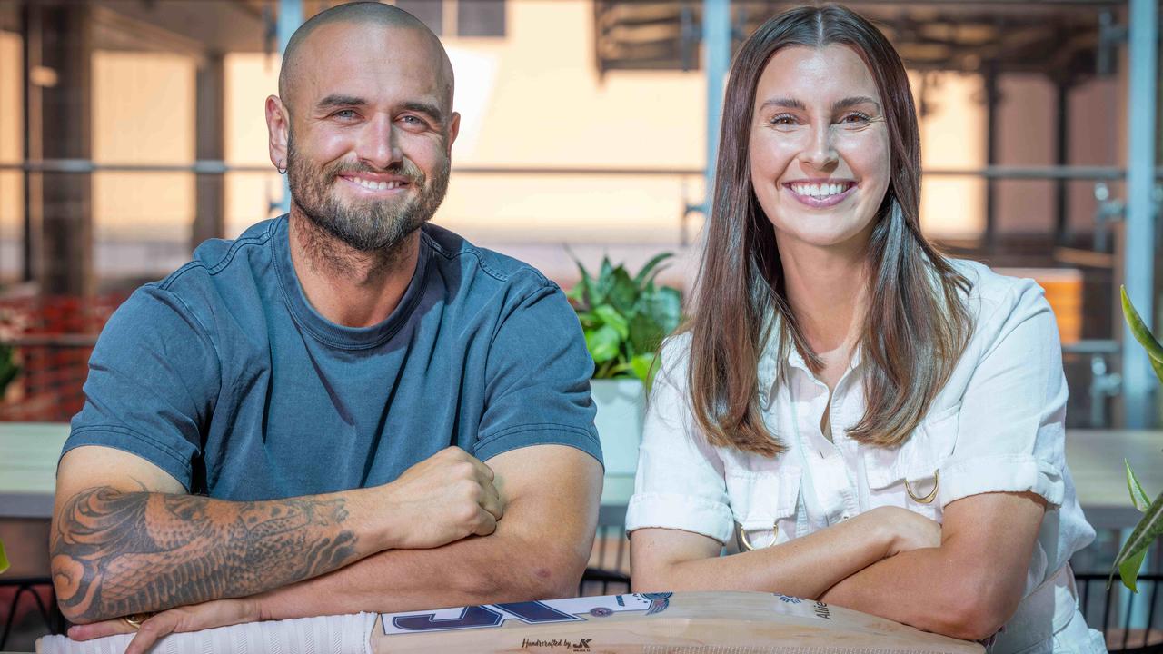 Jake Weatherald and his wife, Rachel Pearce, have joined forces to help people suffering with their mental health. Picture: Ben Clark