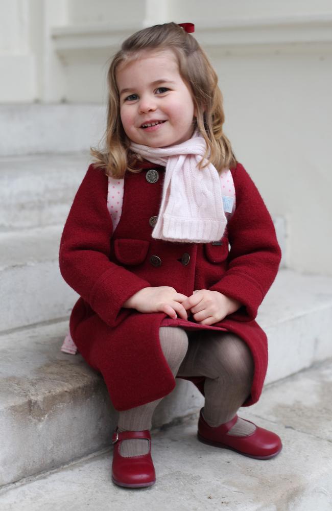 Princess Charlotte’s position in the order of succession will not be impacted by the new royal arrival. Picture: AFP