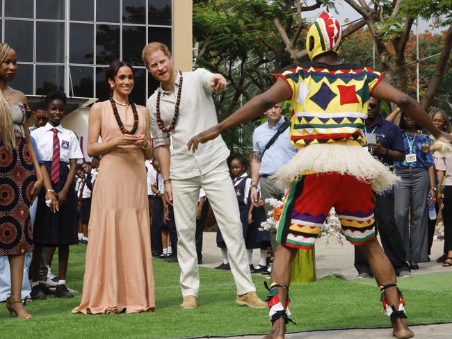 The visit had all the markings of a traditional royal tour. Picture: Andrew Esiebo/Getty Images for The Archewell Foundation