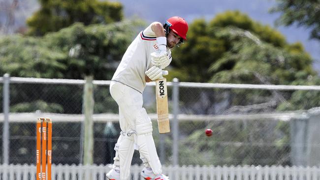 CTPL, North Hobart Caleb Jewell bats during the game against Clarence at the TCA Oval. Picture Chris Kidd