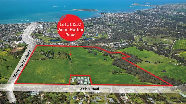 The land on the corner of Victor Harbor and Welch roads in Hindmarsh Valley. Picture: Supplied by JLL