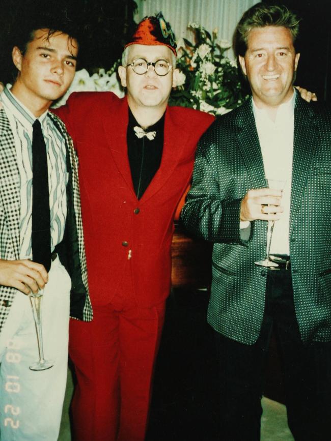 Alex Despallieres, Elton John and Peter Ikin.