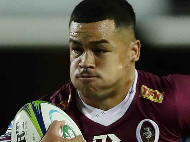 SYDNEY, AUSTRALIA - JULY 10: Hunter Paisami of the Reds in action during the round 2 Super Rugby AU match between the Rebels and the Reds at Brookvale Oval on July 10, 2020 in Sydney, Australia. (Photo by Mark Metcalfe/Getty Images)