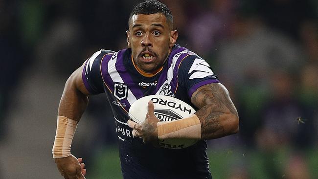 MELBOURNE, AUSTRALIA – SEPTEMBER 21: Josh Addo-Carr of the Storm in action during the NRL Semi Final match between the Melbourne Storm and the Parramatta Eels at AAMI Park on September 21, 2019 in Melbourne, Australia. (Photo by Daniel Pockett/Getty Images)