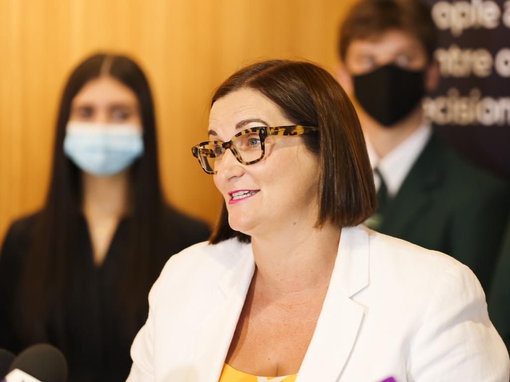 Education Minister Sarah Mitchell on Sunday revealed schools will no longer be closed once a positive case is identified, and contact-tracing will not be completed. Picture: NCA NewsWire/Dylan Robinson