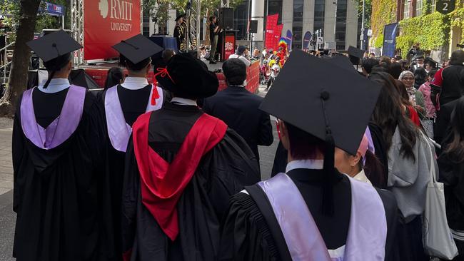 at the RMIT University graduation day on Wednesday, December 18, 2024. Picture: Jack Colantuono