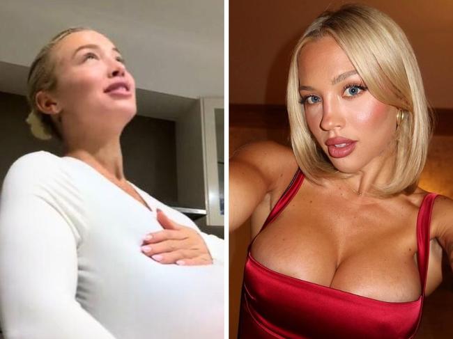 Tammy Hembrow has sparked backlash for her fake pregnancy announcement. Picture: TikTok/@tammyhembrow