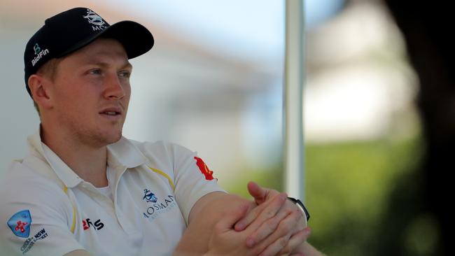 Dominic Bess of Mosman watches on during round 4 of the NSW Premier Grade cricket match between Mosman and Blacktown Mounties at Allan Border Oval on October 29, 2022 in Mosman. (Photo by Jeremy Ng/Newscorp Australia)