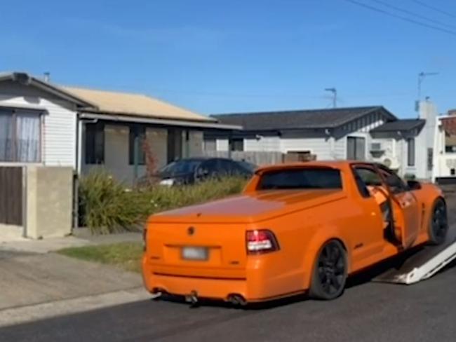 Holden Special Vehicles models being seized by police as part of car rebirthing investigation.