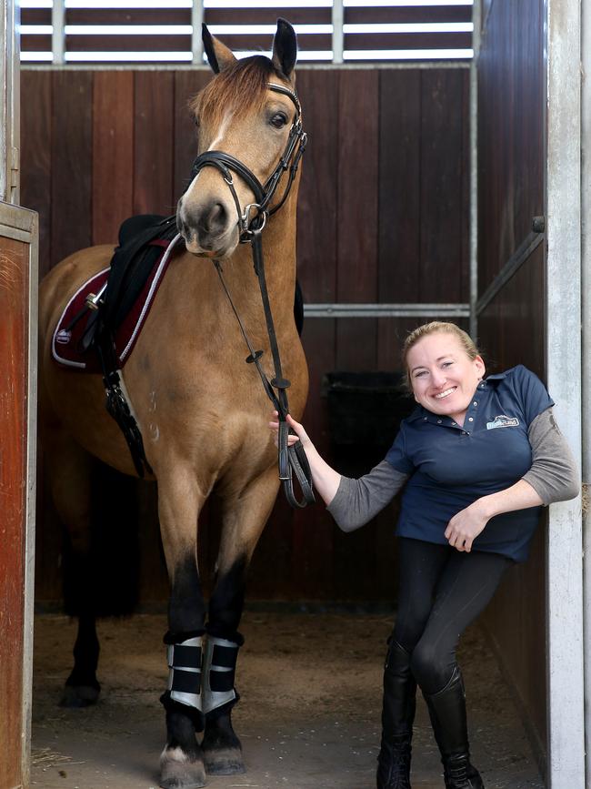 Equestrian Bridget Murphy is the 2019 Shine Awards Belief category winner. Pictured with her pony, Dracmoore Flirtatious. Picture: Andy Rogers