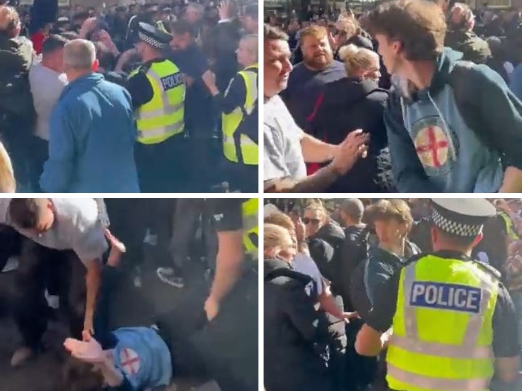 The man wearing the Melbourne City FC shirt was taken away.