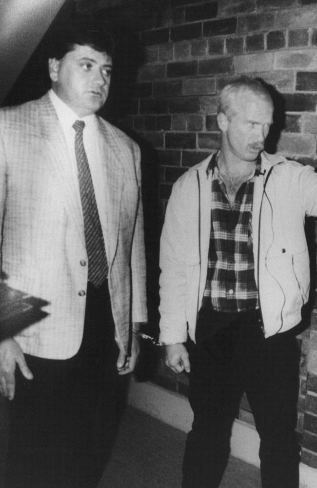 One of the most infamous crimes at Northcott was the massacre by Paul Evers (right, pictured with a detective) who gunned down five people in an afternoon rampage.