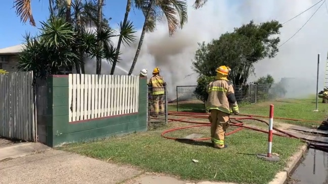 Fire crews battled the blaze engulfing a Racecourse home