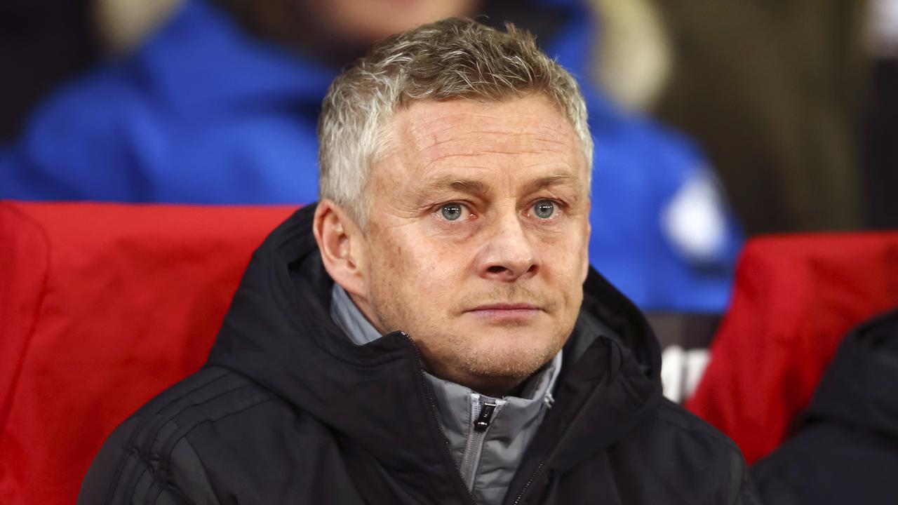 Manchester United manager Ole Gunnar Solskjaer looks on