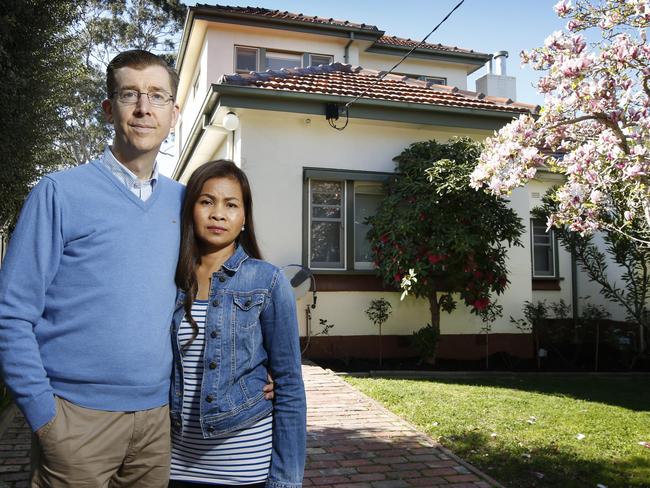 Buyers/sellers/renters left in limbo by the extension of Melbourne's real estate lockdown. The family bought a new house but now can't list their old Balwyn house under stage four. So theyÃre still living in the Balwyn house, but theyÃd already moved their furniture out, so theyÃve been living with just a trestle table, fold-out chairs and blow-up mattresses. Tim Drew, his wife, Sam, at their Balwyn house.  Picture: David Caird