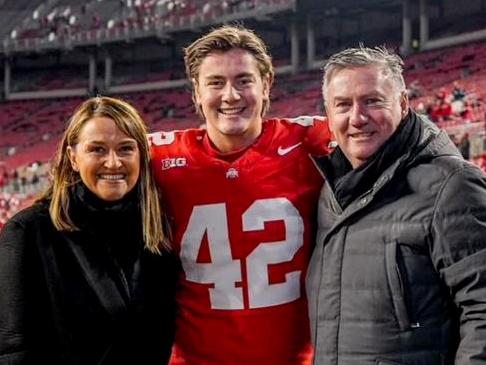 NETWORK SPECIAL.  MUST TALK WITH NETWORK PIC DESK BEFORE PUBLISHING.    EMBARGOED FOR SAT MAGAZINE  13TH OCT 24  Joe McGuire and his parents , Carla and Eddie McGuire .