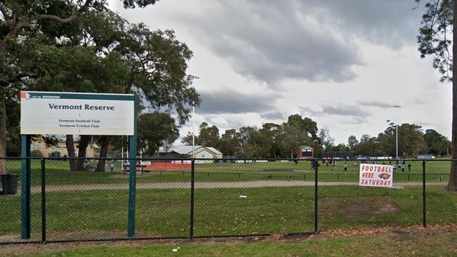 A player was allegedly coward punched during an U14's football match at Vermont Recreational Reserve. Picture: Google Street View.