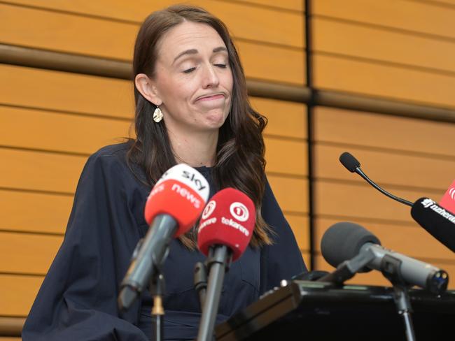 NAPIER, NEW ZEALAND - JANUARY 19: Prime Minister Jacinda Ardern announces her resignation at the War Memorial Centre on January 19, 2023 in Napier, New Zealand. (Photo by Kerry Marshall/Getty Images) *** BESTPIX ***