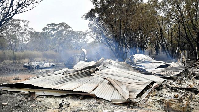 One of the homes lost in the fires at Dalveen. Photo: John Gass