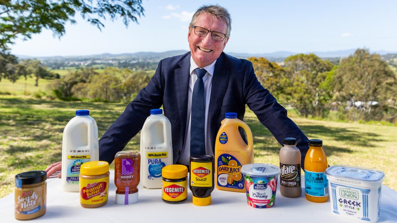 Bega Cheese has a big portfolio of products. Pictured is executive chairman Barry Irvin. Picture: Supplied