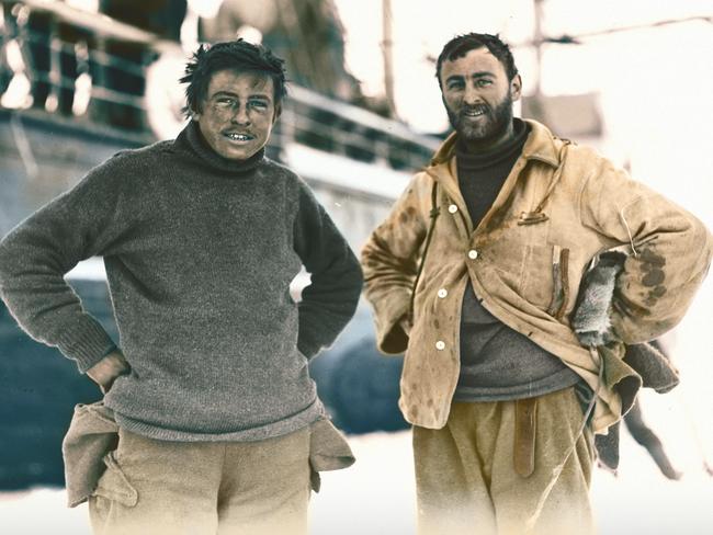 Cold front to desert storm ... hipster-bearded AnzacLive character Charles Laseron was an Antarctic explorer before the war. Here he is with fellow adventurer Percy Correll.