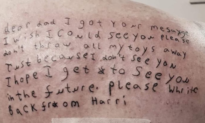 Alienated parents share tattoos of their missing children | Kidspot