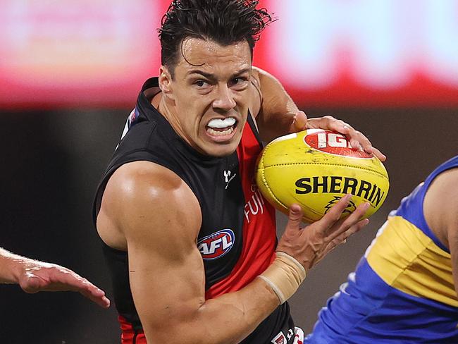 AFL Round 15. West Coast Eagles vs Essendon at the Gabba, Brisbane. 01/09/2020...  Dylan Shiel of the Bombers out of the middle  . Pic: Michael Klein