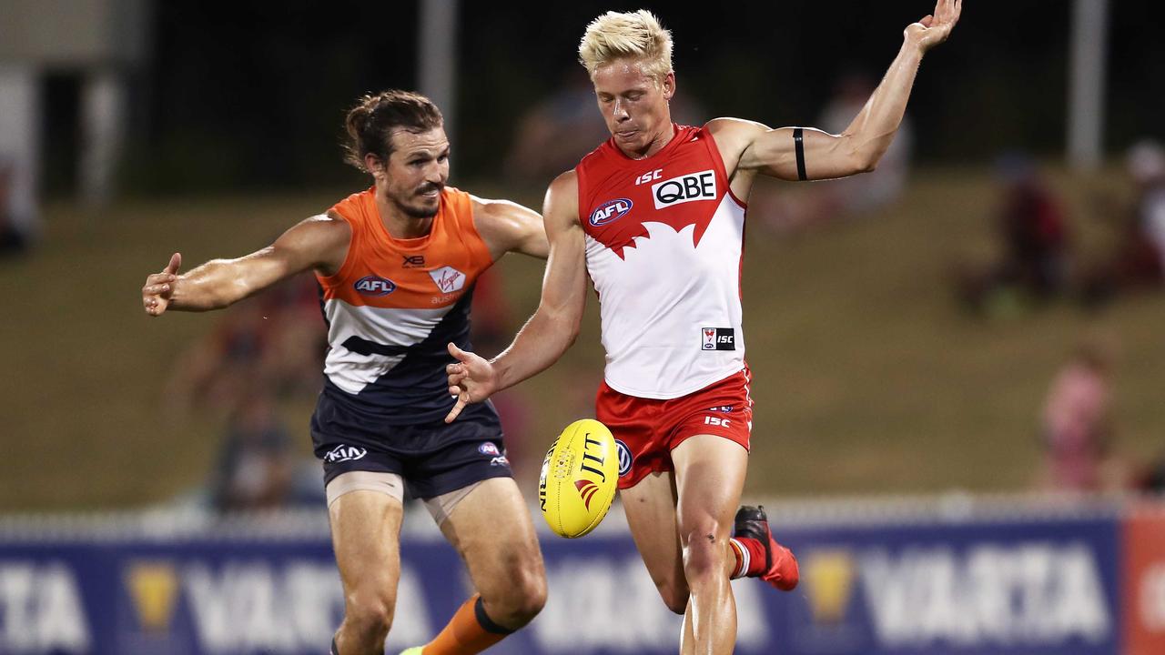 Isaac Heeney won plenty of footy on Saturday night. Picture: Getty Images 