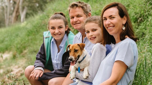 Jane Campbell, Barambah Organics with her children and husband, Ian.