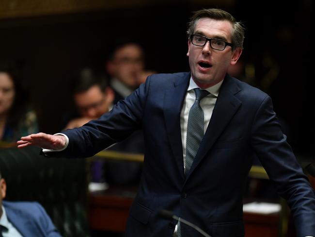 NSW Treasurer Dominic Perrottet speaks during Question Time at NSW Parliament in Sydney, Tuesday, September 18, 2018. (AAP Image/Joel Carrett) NO ARCHIVING