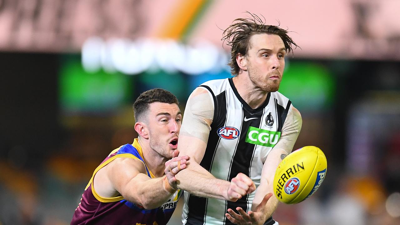 Jordan Roughead of the Magpies. Photo by Albert Perez/AFL Photos via Getty Images