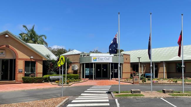 Council facilities, including the Fraser Coast Regional Council office in Hervey Bay, were flown at half-mast on Tuesday, December 13.