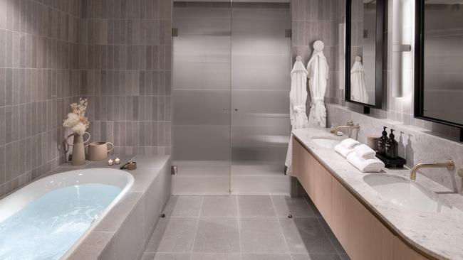 Rooms feature luxe baths and double vanities. Pics: Supplied