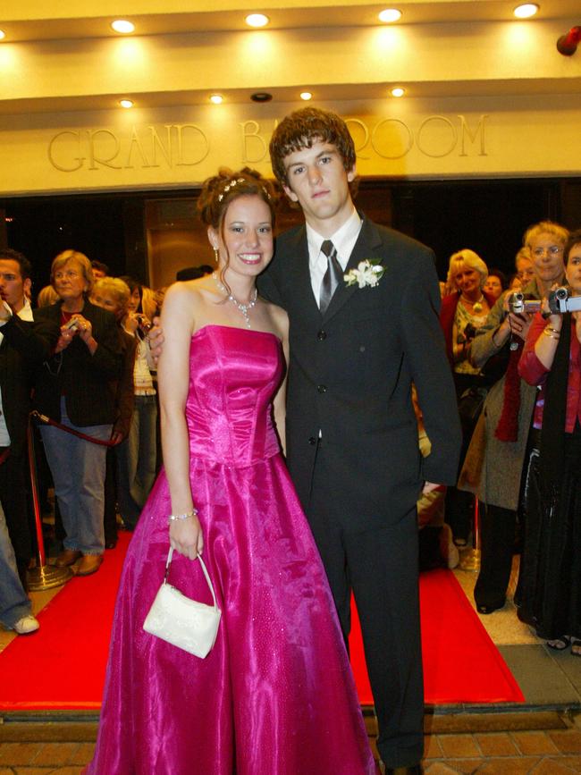 JULY 31, 2004: Emmanuel College Formal at the Gold Coast International. Megan Burton and Ashley Priest. PicAlex/Carter - education socials