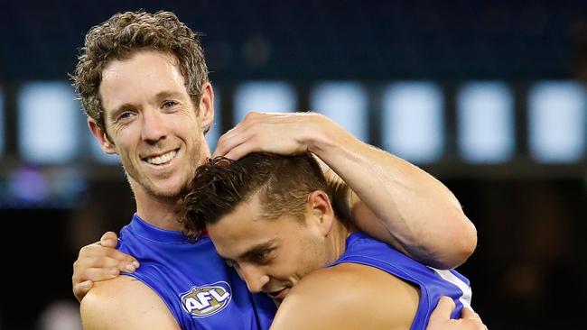 Bob Murphy celebrates with Luke Dahlhaus. Pic: Getty Images