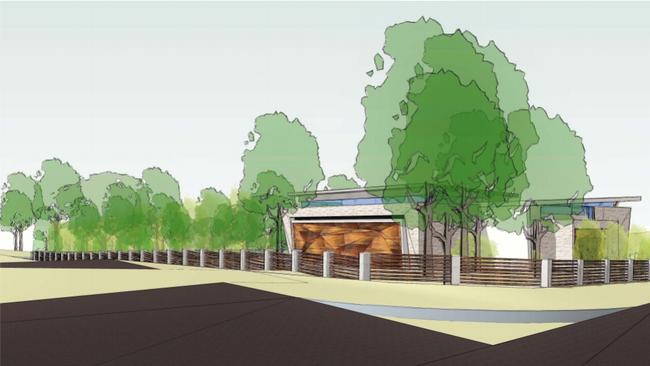 An artist impression of the Glenhaven Mosque at 1 Larapinta Pl, Glenhaven.