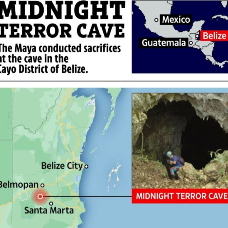 Map shows where the cave was found.