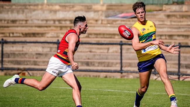 Crow Chayce Jones had just five disposals against the Eagles on Saturday. Picture: Mike Burton