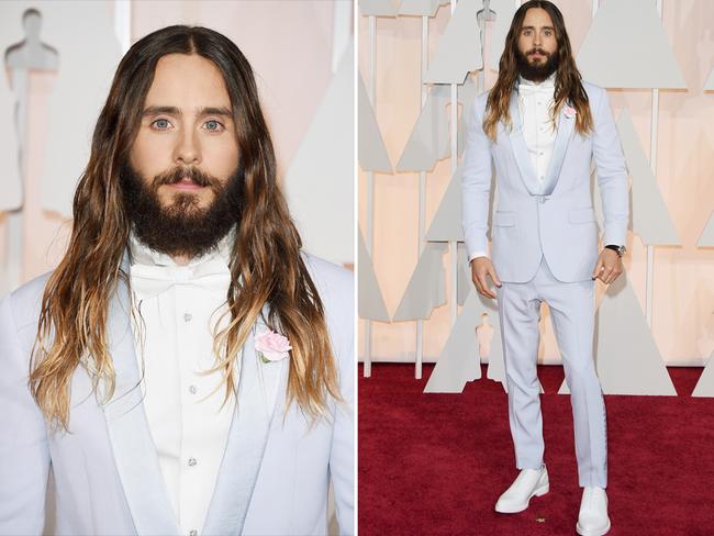 Jared Leto at the Oscars 2015 red carpet. Picture: Getty
