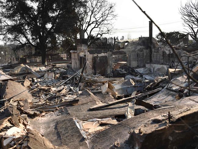 The charred remnants of the Palisades campus of international private school Le Lycee Francais de Los Angeles. Picture: AFP