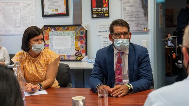 NT Chief Minister Natasha Fyles and Alice Springs Mayor Matt Patterson attending the meeting with the PM.