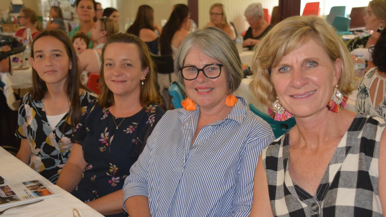 Maye and Skye Douglas with Melissa Barnett and Kayleen Freeman at the Kumbia Kindy International Women's Day lunch on March 8, 2020. (Photo: Jessica McGrath)