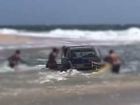 Cops pounce on driver after wild ocean stunt