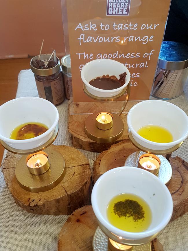 Ghee tasting samples being kept warm for a Tassie winter’s day. Picture: ELAINE REEVES