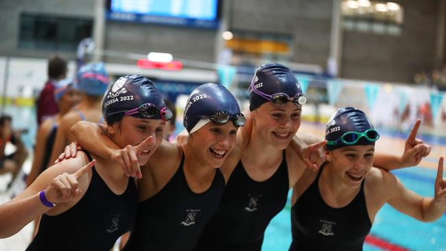 St Margaret's AGS relay swimmers. credit Jason O’Brien Photography