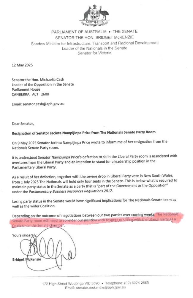 A copy of the leaked letter.