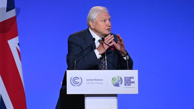 Sir David Attenborough speaks during the opening ceremony of the UN Climate Change Conference COP26 in Glasgow. Picture: Jeff J Mitchell